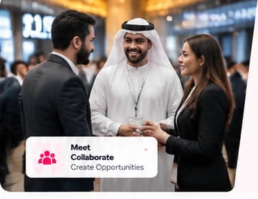 Business professionals networking at a Dubai event
